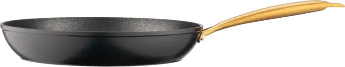 Tiga pentru clape Ardesto AR1928BM Black Mars Sparkle, Aluminiu Non-Stick, 28 cm, Înveliș PFLUON, Mâner din Oțel Inoxidabil Auriu, Negru