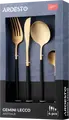 Ardesto AR0704LB Gemini Lecco Cutlery Set of 4 Pieces, Stainless Steel, Knife, Fork, Table Spoon, Tea Spoon, Grey