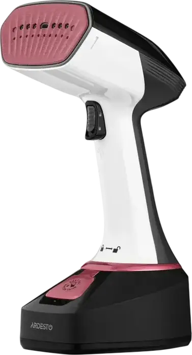 Ardesto SI-S1400 Handheld Garment Steamer, 1400W, 22g/min Steam Flow, Auto-off, Easy Fill Water Tank, White/Black/Pink, Set of 2 Nozzles
