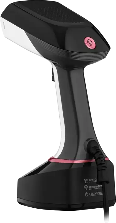 Ardesto SI-S1400 Handheld Garment Steamer, 1400W, 22g/min Steam Flow, Auto-off, Easy Fill Water Tank, White/Black/Pink, Set of 2 Nozzles