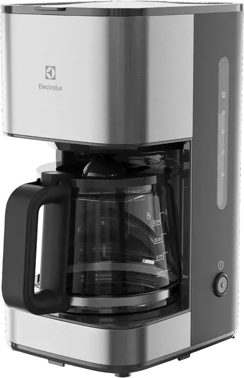 Cafetiera Electrolux E3CM1-3ST cu Filtru, 1000W, Rezervor Apa 1.37L, Carcasa Inox si Plastic, Carafa de Sticla pentru 10 Cesti, Sistem Anti-picurare, Gri