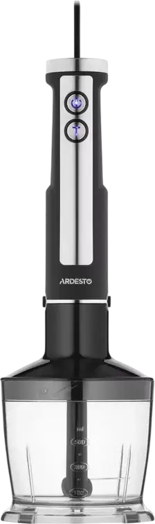 Set Blender Vertical Ardesto HBG-1000BCHP 5 piese, 1000W, Inox, 5 Viteze, Mod Turbo, Bol Toator 0.5L, Negru/Argintiu