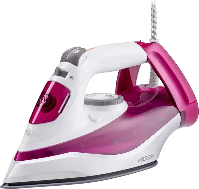Fier de calcat cu abur Ardesto IR-C2230-BUR, 2200W, Talpa Ceramică, Rezervor 300ml, Boost Abur 120g/min, Anti-calc, Anti-picurare, Set de 2 piese cu Doc-station