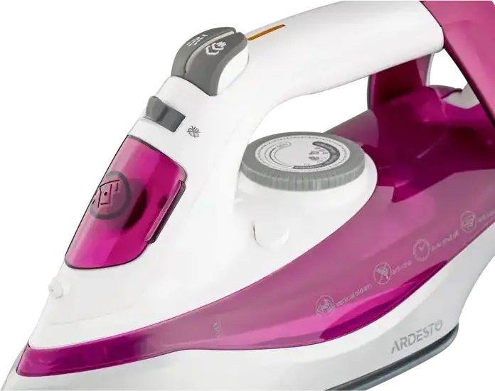 Fier de calcat cu abur Ardesto IR-C2230-BUR, 2200W, Talpa Ceramică, Rezervor 300ml, Boost Abur 120g/min, Anti-calc, Anti-picurare, Set de 2 piese cu Doc-station