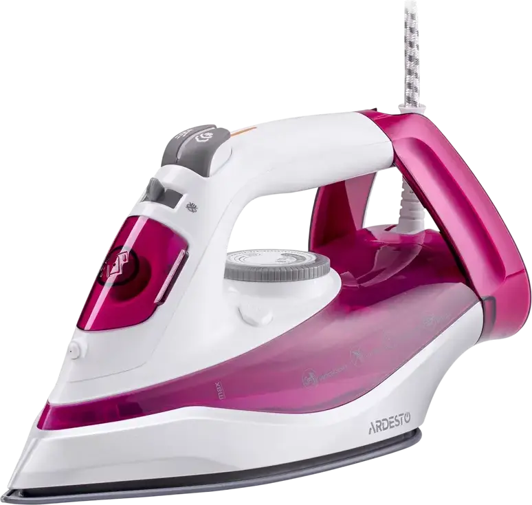 Fier de calcat cu abur Ardesto IR-C2230-BUR, 2200W, Talpa Ceramică, Rezervor 300ml, Boost Abur 120g/min, Anti-calc, Anti-picurare, Set de 2 piese cu Doc-station