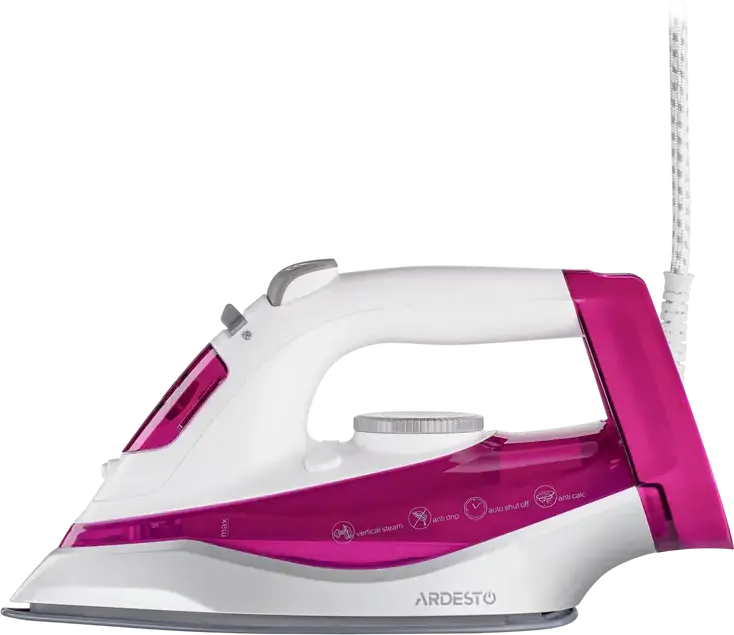 Fier de calcat cu abur Ardesto IR-C2230-BUR, 2200W, Talpa Ceramică, Rezervor 300ml, Boost Abur 120g/min, Anti-calc, Anti-picurare, Set de 2 piese cu Doc-station