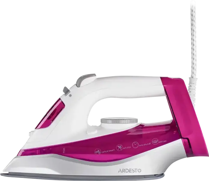 Fier de calcat cu abur Ardesto IR-C2230-BUR, 2200W, Talpa Ceramică, Rezervor 300ml, Boost Abur 120g/min, Anti-calc, Anti-picurare, Set de 2 piese cu Doc-station