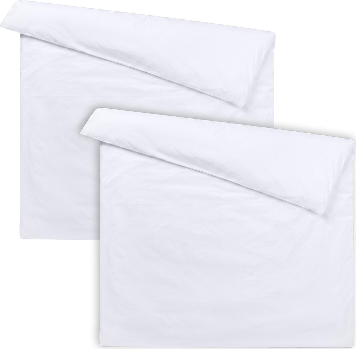 PULSIVA Parma Duvet Cover Set of 2, 100% Cotton Percale 170 TC, 240x220 cm, White, Hotel Closure, OEKO-TEX Standard 100, Easy Iron