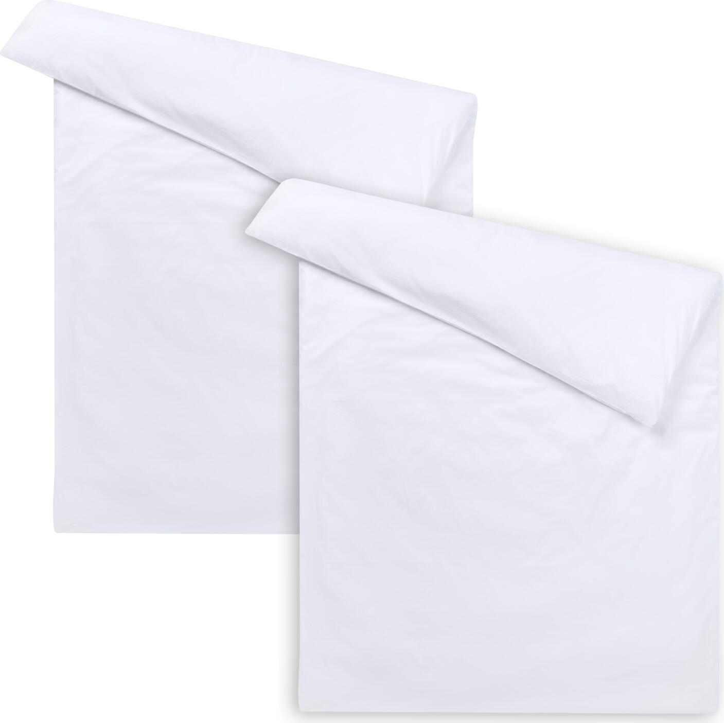 Set de 2 huse pentru plapuma Pulsiva Parma, 100% bumbac percale, 170 TC, 155x220 cm, Alb, Închidere Hotel, OEKO-TEX Standard 100, Respirabile