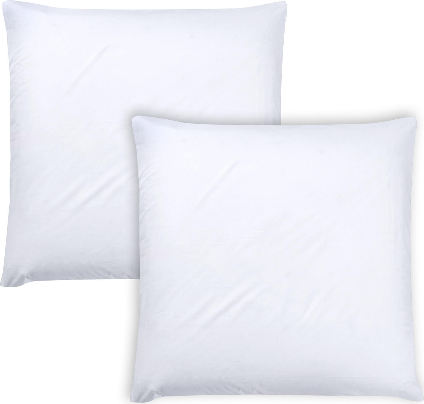 Set de 2 fețe de pernă PULSIVA Parma, 100% bumbac Percale 170 TC, 80x80 cm, Alb, Închidere Hotel, OEKO-TEX Standard 100, Călcate Ușor