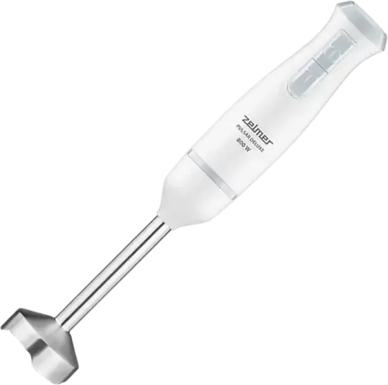 Zelmer ZHB4563S Pulsar Deluxe Hand Blender Set of 5, 800W, Stainless Steel Blades, White, with Chopper, Whisk, Beater and 0.8L Beaker