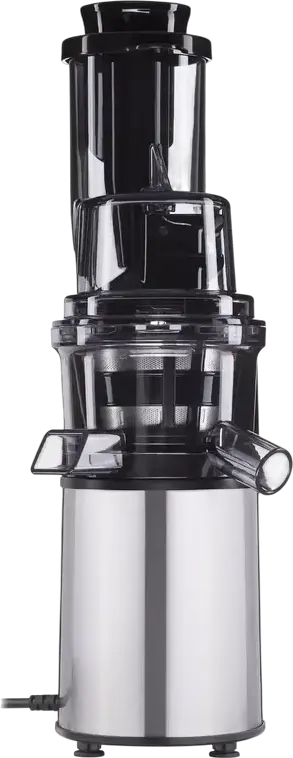 Sorcator de fructe si legume Ardesto JEG-1330SL Slow Juicer, 200W, Inox, Capacitate 0.6L, Argintiu, cu Set de 2 Recipiente si Periuta de Curatare