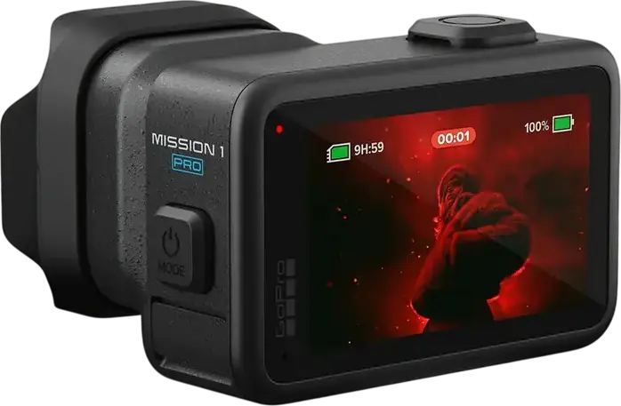 Camera Video Sport GoPro MISSION 1 PRO Cinema Compacta, Video 8K, Senzor CMOS 1", Procesor GP3, Ecran OLED Touchscreen, Obiectiv 27mm f/2.8, Negru