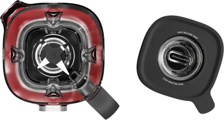 Стационарный блендер KitchenAid 5KSB2073EER, 1200 Вт, стеклянная чаша 2 л, ножи из нержавеющей стали, 10 скоростей, режимы смузи и колки льда, красный