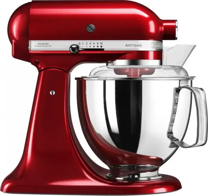 Robot de cuisine KitchenAid Artisan 5KSM175, Putere 300W, Bol Inox 4.8L, Corp Metalic cu Cap Basculant, Set de 6 Accesorii