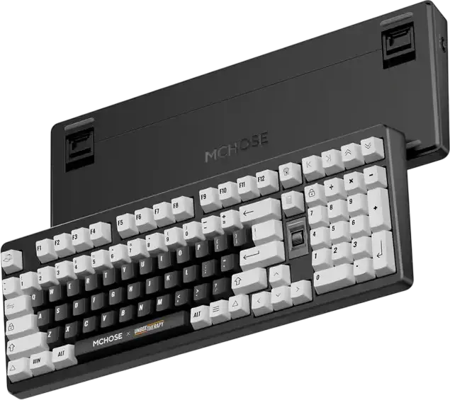 Tastatura Mecanica MCHOSE UT98 Unbox Therapy, Classic Therapy (Gri), Layout Compact 98%, Conectivitate Tri-mode, Switch-uri Liniare Icy Creamsicle, Gasket Mount, Baterie 10000mAh
