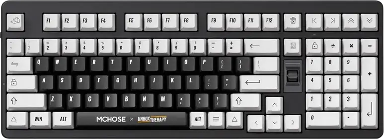 Tastatura Mecanica MCHOSE UT98 Unbox Therapy, Classic Therapy (Gri), Layout Compact 98%, Conectivitate Tri-mode, Switch-uri Liniare Icy Creamsicle, Gasket Mount, Baterie 10000mAh