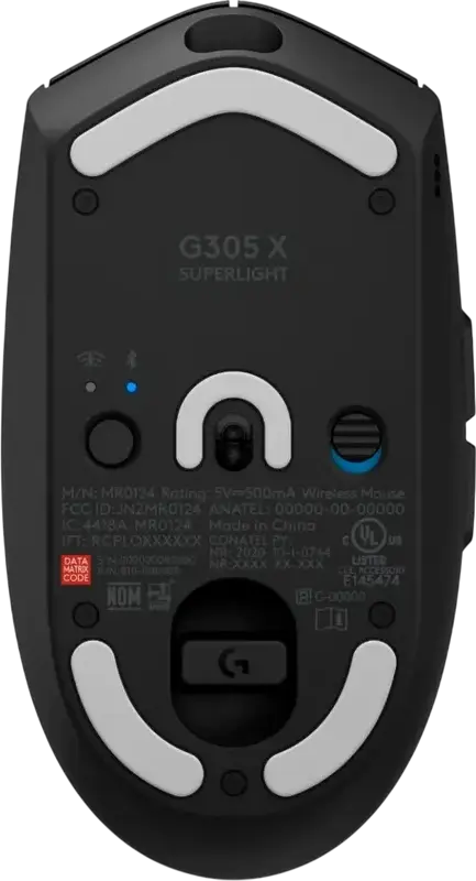 Беспроводная игровая мышь Logitech G305 X Superlight MR0124, оптический сенсор 44000 DPI, частота опроса 1000 Гц, 6 кнопок, RGB, USB-C, Цвет: черный, 59 г