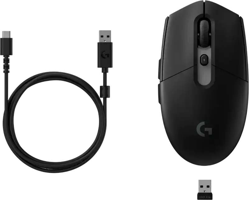 Беспроводная игровая мышь Logitech G305 X Superlight MR0124, оптический сенсор 44000 DPI, частота опроса 1000 Гц, 6 кнопок, RGB, USB-C, Цвет: черный, 59 г
