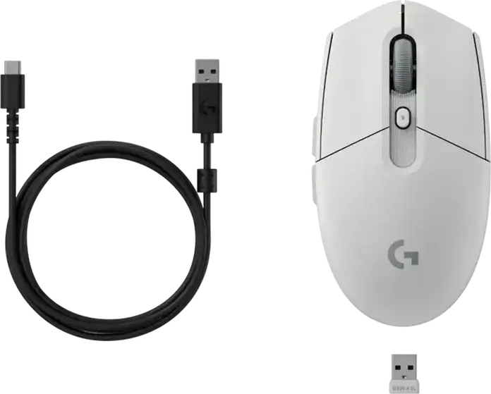 Беспроводная игровая мышь Logitech G305 X Superlight MR0124, оптический сенсор 44000 DPI, частота опроса 1000 Гц, 6 кнопок, RGB, USB-C, белый, 59 г