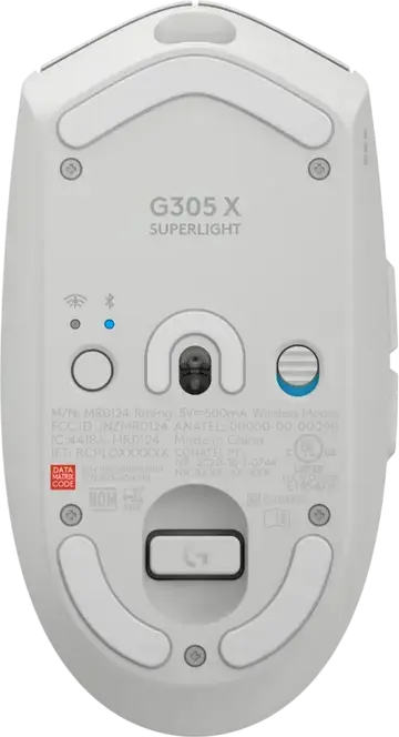 Беспроводная игровая мышь Logitech G305 X Superlight MR0124, оптический сенсор 44000 DPI, частота опроса 1000 Гц, 6 кнопок, RGB, USB-C, белый, 59 г