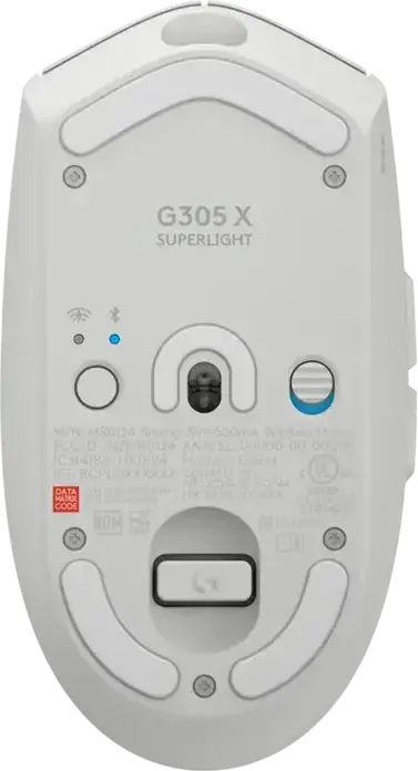 Беспроводная игровая мышь Logitech G305 X Superlight MR0124, оптический сенсор 44000 DPI, частота опроса 1000 Гц, 6 кнопок, RGB, USB-C, белый, 59 г