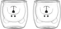 Set de 2 piese Cani din sticla borosilicate cu perete dublu Ardesto AR2625BA, Design Urs, 250ml, Sticla rezistenta la temperaturi