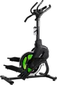 Zipro Climber Vertical Elliptical Trainer, Black with Green Accents, Digital Console, Water Bottle Holder and Transport Wheels