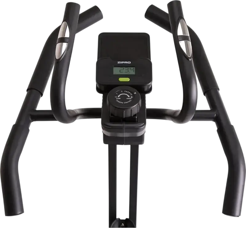 Zipro Climber Vertical Elliptical Trainer, Black with Green Accents, Digital Console, Water Bottle Holder and Transport Wheels