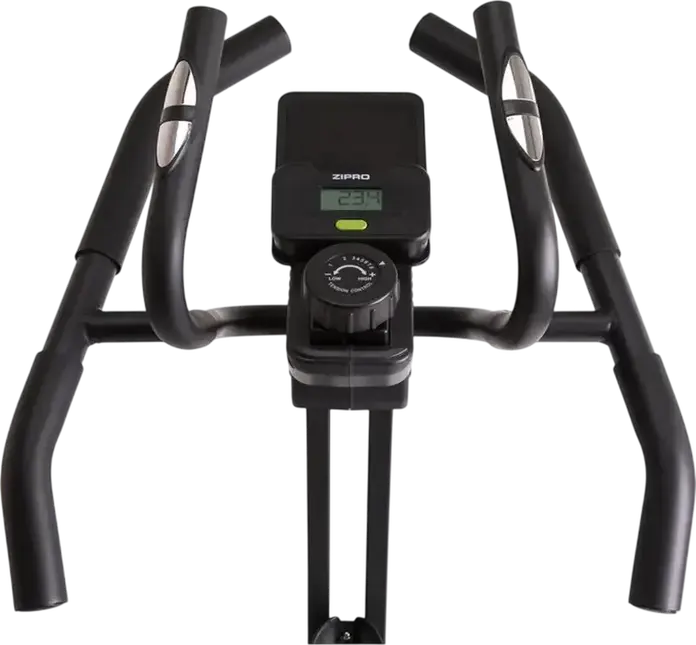 Zipro Climber Vertical Elliptical Trainer, Black with Green Accents, Digital Console, Water Bottle Holder and Transport Wheels