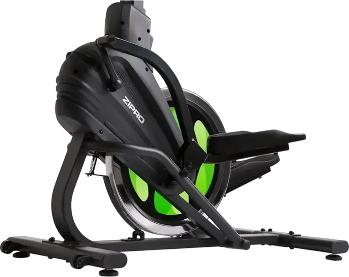 Zipro Climber Vertical Elliptical Trainer, Black with Green Accents, Digital Console, Water Bottle Holder and Transport Wheels