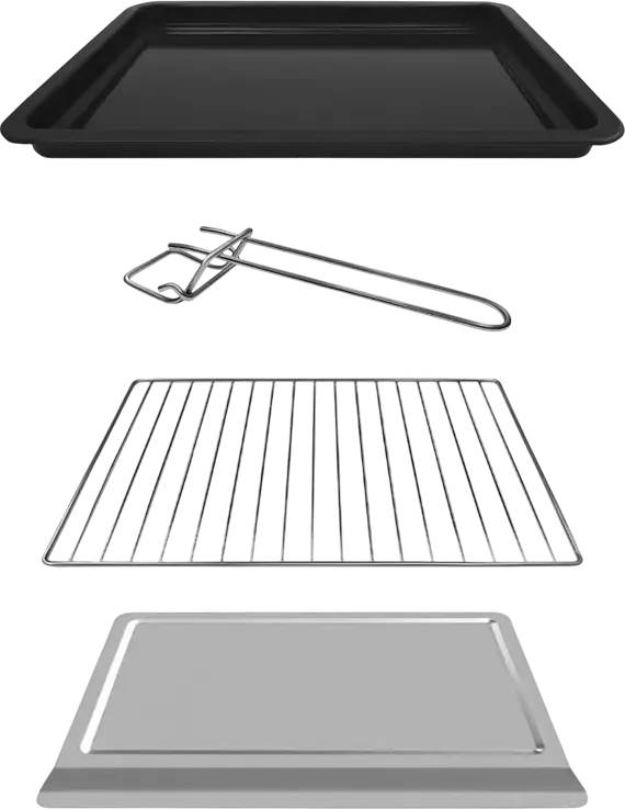 Cuptor Electric Ardesto MO-T33B, Negru, Grill și Convecție, 100-250°C, Butoane Rotative, Timer, Iluminare Interioară, cu Tavă de Coapte, Grătar și Spit