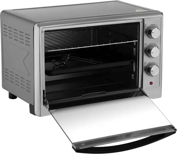 Ardesto MO-T33A Electric Oven, 33L Capacity, Stainless Steel, Grill and Convection, 100-250°C, 60 min Timer, with Baking Tray and Grill Rack