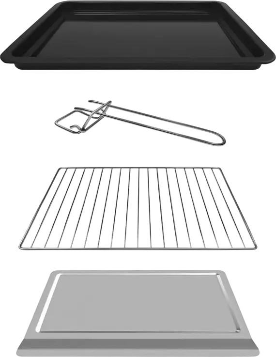 Ardesto MO-T33A Electric Oven, 33L Capacity, Stainless Steel, Grill and Convection, 100-250°C, 60 min Timer, with Baking Tray and Grill Rack