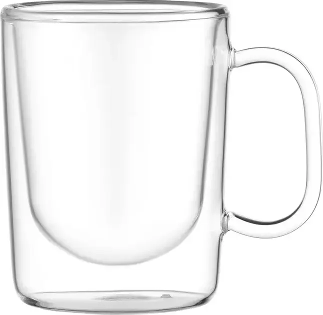 Ardesto AR2627BH Double Wall Borosilicate Glass Mugs, 270ml, Set of 2, Heat Resistant, Microwave and Dishwasher Safe