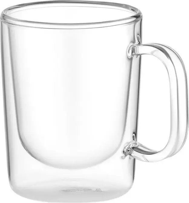 Ardesto AR2627BH Double Wall Borosilicate Glass Mugs, 270ml, Set of 2, Heat Resistant, Microwave and Dishwasher Safe