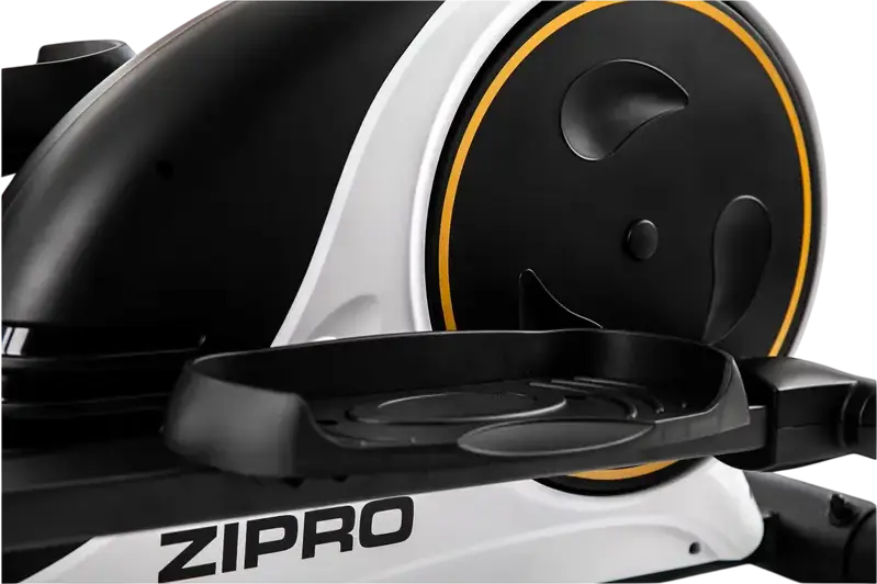 Эллиптический тренажер Zipro Hulk RS, 8 уровней нагрузки, LCD-консоль с датчиками пульса, мониторинг времени, дистанции, калорий и скорости, черный и белый