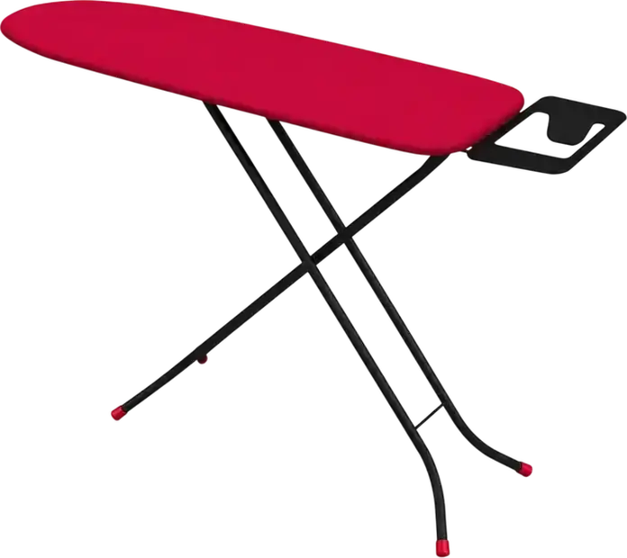 Lunaro NEO-BK Ironing Board, 110x30 cm Metal Mesh Surface, 100% Cotton Cover with Foam Padding, Foldable X-Frame, Integrated Iron Rest, Non-slip Feet