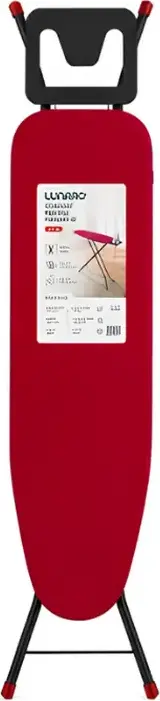 Lunaro NEO-BK Ironing Board, 110x30 cm Metal Mesh Surface, 100% Cotton Cover with Foam Padding, Foldable X-Frame, Integrated Iron Rest, Non-slip Feet