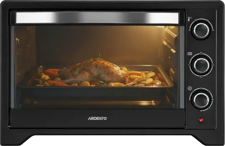 Ardesto MO-T45B Electric Oven, 45L Capacity, Convection and Grill, 100-250°C, Black, with 5 Accessories