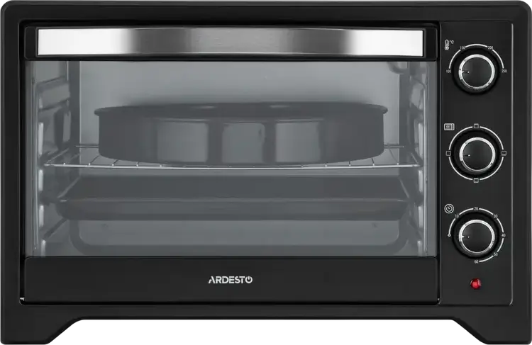 Ardesto MO-T45B Electric Oven, 45L Capacity, Convection and Grill, 100-250°C, Black, with 5 Accessories