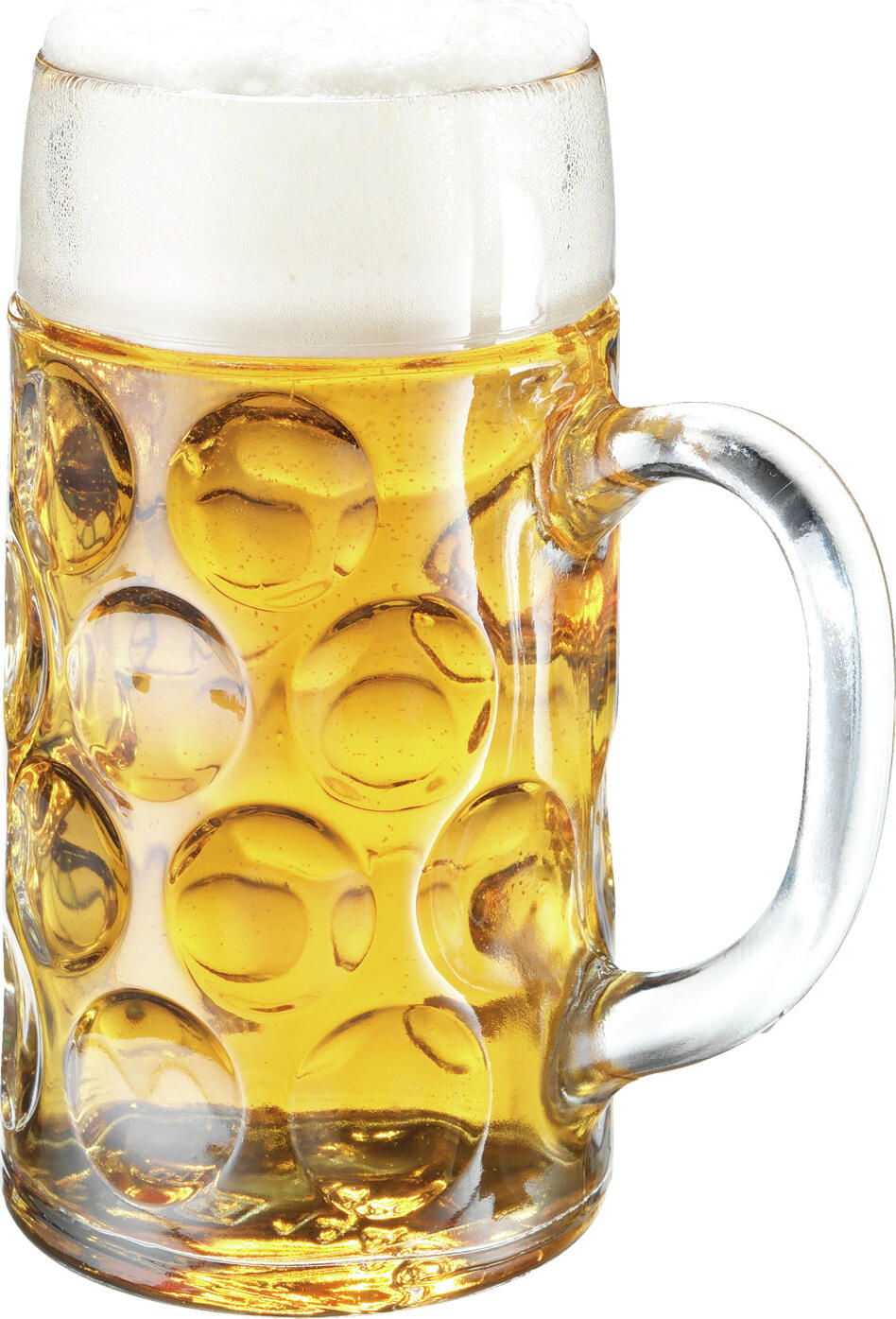 Set de 6 cani de bere Stölzle Lausitz, sticla cu texture traditionala germana, diametru 158 mm, design robust si rezistent, safe la masina de spalat vase