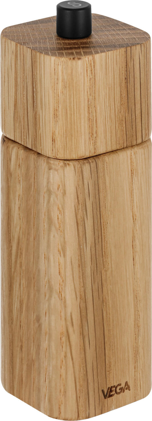 Vega Esino Salt Mill, Real Wood, Brown, Ceramic Grinder, Ergonomic Design, 5 x 16.5 x 5 cm