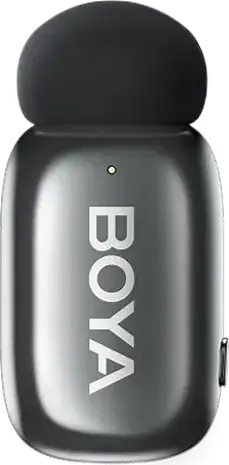 Набор из 4 предметов беспроводных петличных микрофонов Boya mini 2-01, всенаправленный конденсаторный, 2.4ГГц, дальность 100м, шумоподавление, USB-C и Lightning, серый