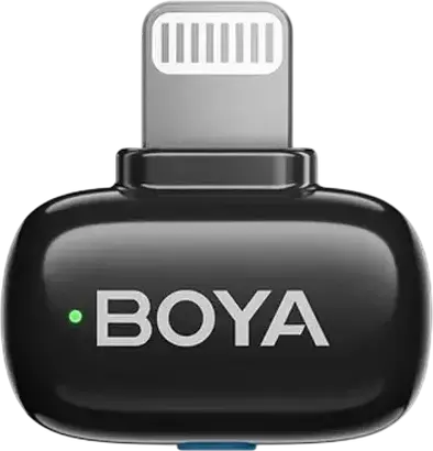 Boya mini 2-03 Wireless Lavalier Microphone Set of 3, Omnidirectional Condenser, 2.4GHz, Lightning Connector, Noise Reduction, Black