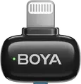 Boya mini 2-03 Wireless Lavalier Microphone Set of 3, Omnidirectional Condenser, 2.4GHz, Lightning Connector, Noise Reduction, Black