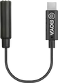 Adaptor Audio Boya BY-K4 USB Type-C la 3.5 mm, Convertor Cablu pentru Casti si Microfon, Negru, 0,06m