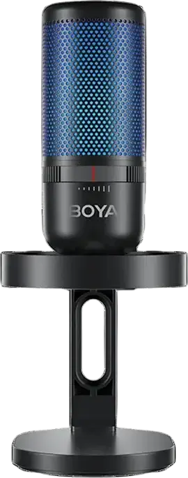 Игровой конденсаторный USB-микрофон Boya K3, суперкардиоидный, RGB-подсветка, шумоподавление ENC, с поп-фильтром, стойкой и shock mount, набор из 6 предметов
