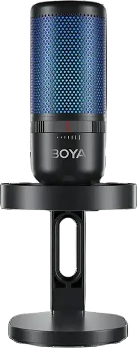 Игровой конденсаторный USB-микрофон Boya K3, суперкардиоидный, RGB-подсветка, шумоподавление ENC, с поп-фильтром, стойкой и shock mount, набор из 6 предметов