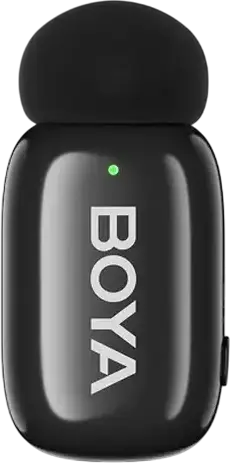 Boya mini 2-02 Wireless Lavalier Microphone Set of 2 Transmitters, Omnidirectional Condenser, 2.4 GHz, 100m Range, Noise Reduction, USB-C, Black